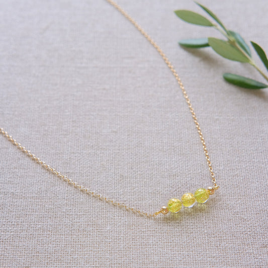 Lime Murano Glass Necklace - Gold Plated