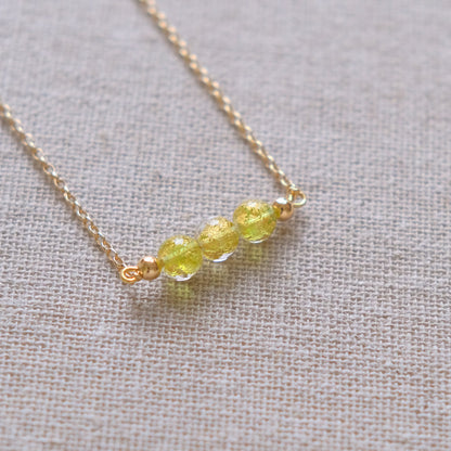 Lime Murano Glass Necklace - Gold Plated