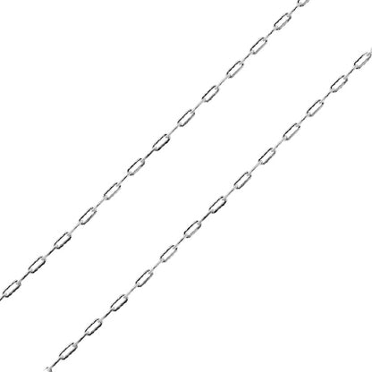 Mini Paperclip Chain Dainty Necklace 16-18 inch - Sterling Silver