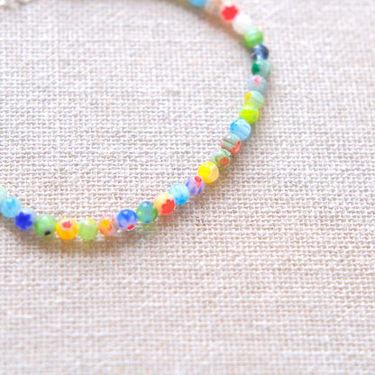 Beaded Summer Multicolour Bracelet - Sterling Silver