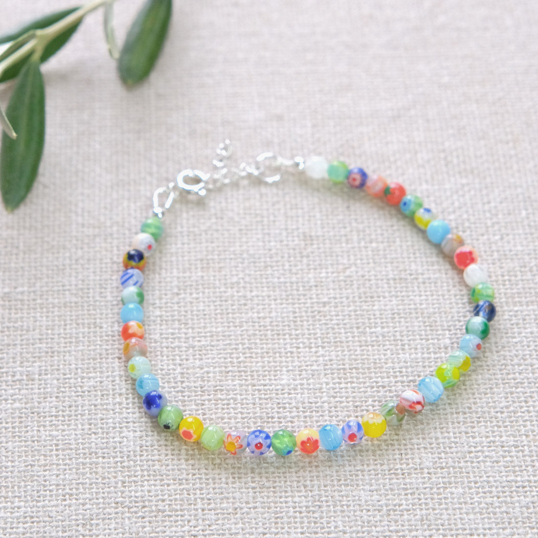 Beaded Summer Multicolour Bracelet - Sterling Silver