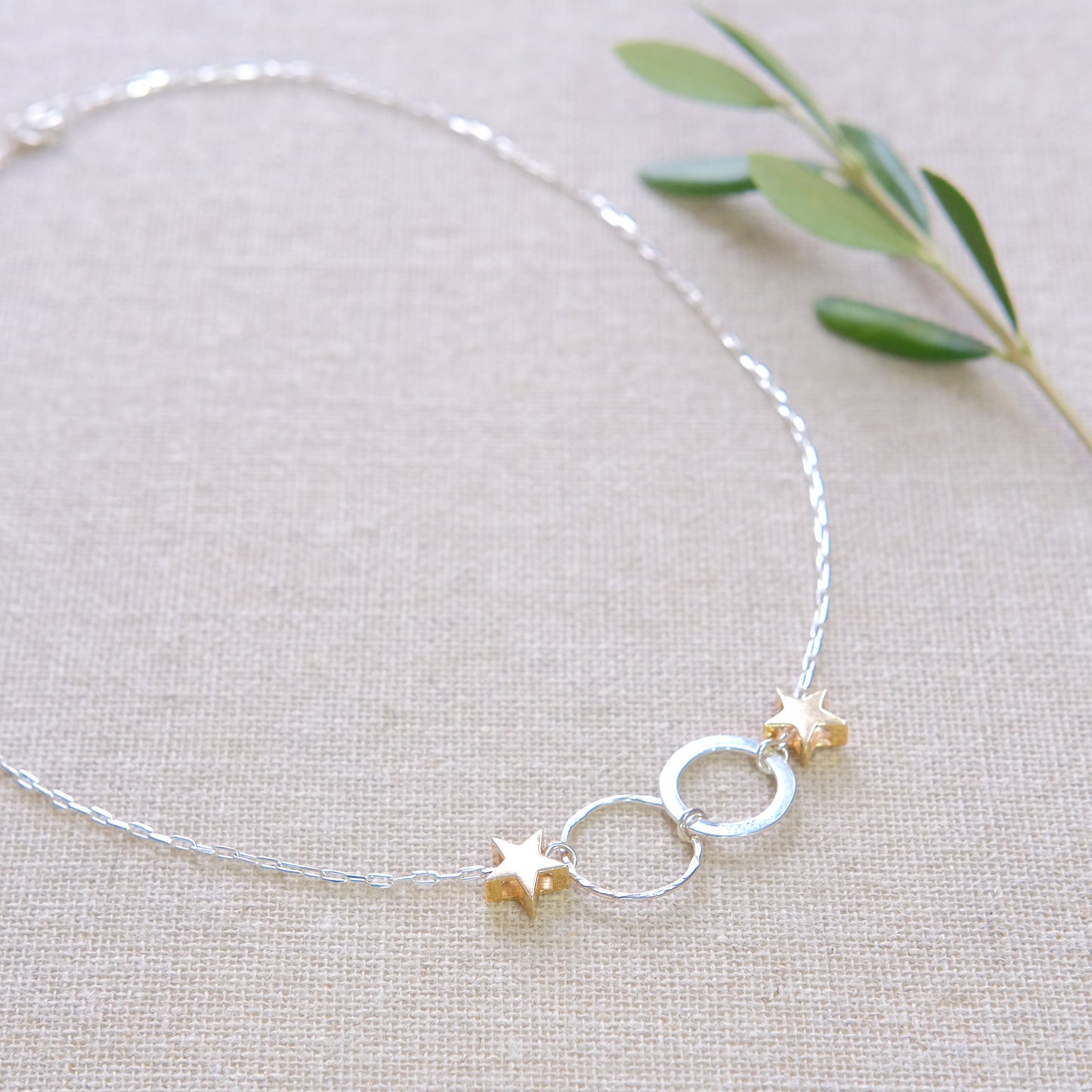 Star and Link Necklace - Sterling Silver