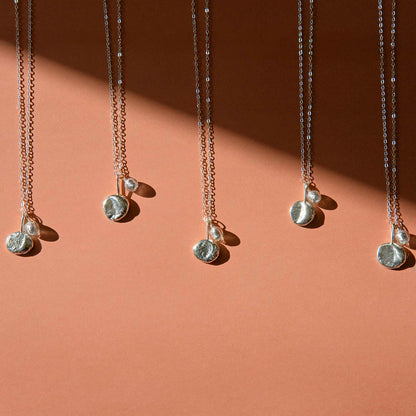 Molten Crescent Moon Stud Earrings - Sterling Silver