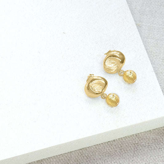 gold earrings with dangle