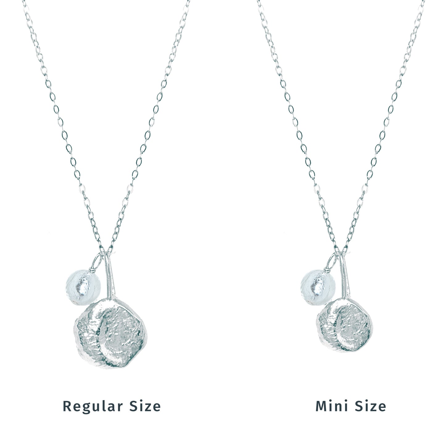 Molten Crescent Moon Necklace - Sterling Silver