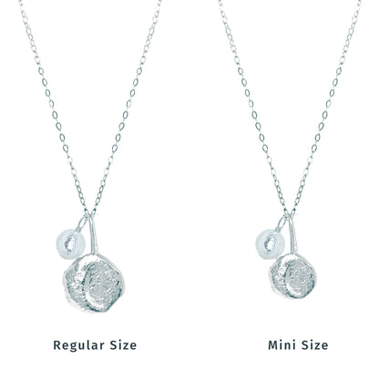 Molten Crescent Moon Necklace - Sterling Silver