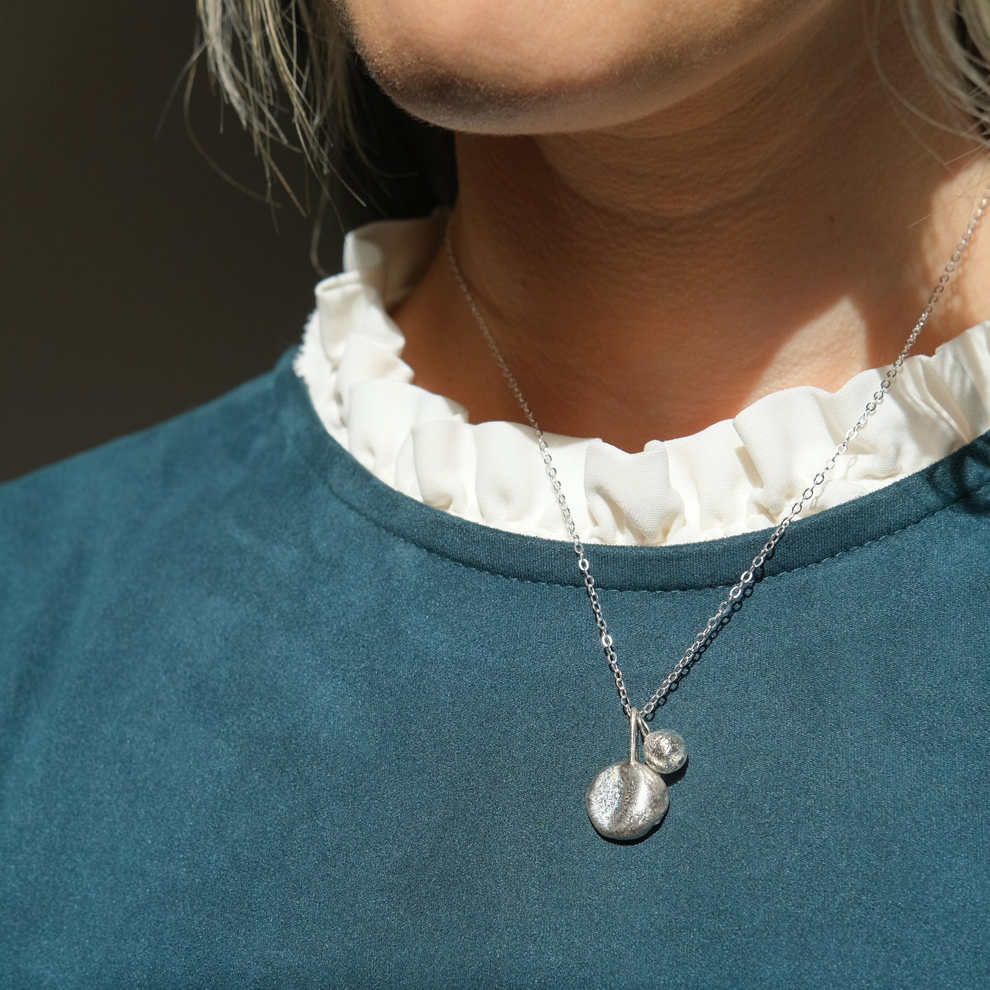Murano glass silver pendant necklace