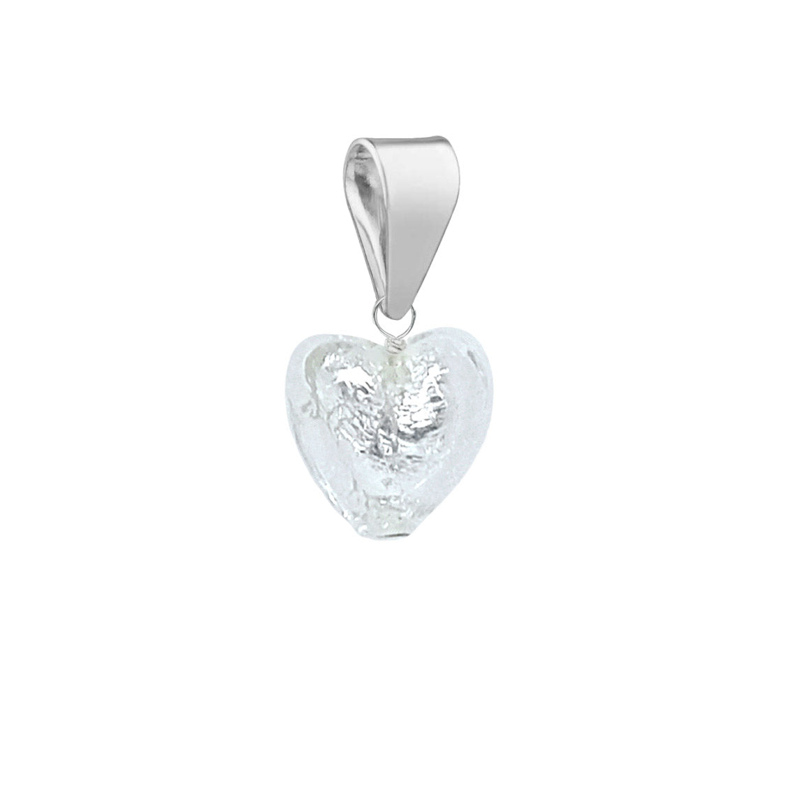 Murano Glass Pendant 8mm Heart - Sterling Silver