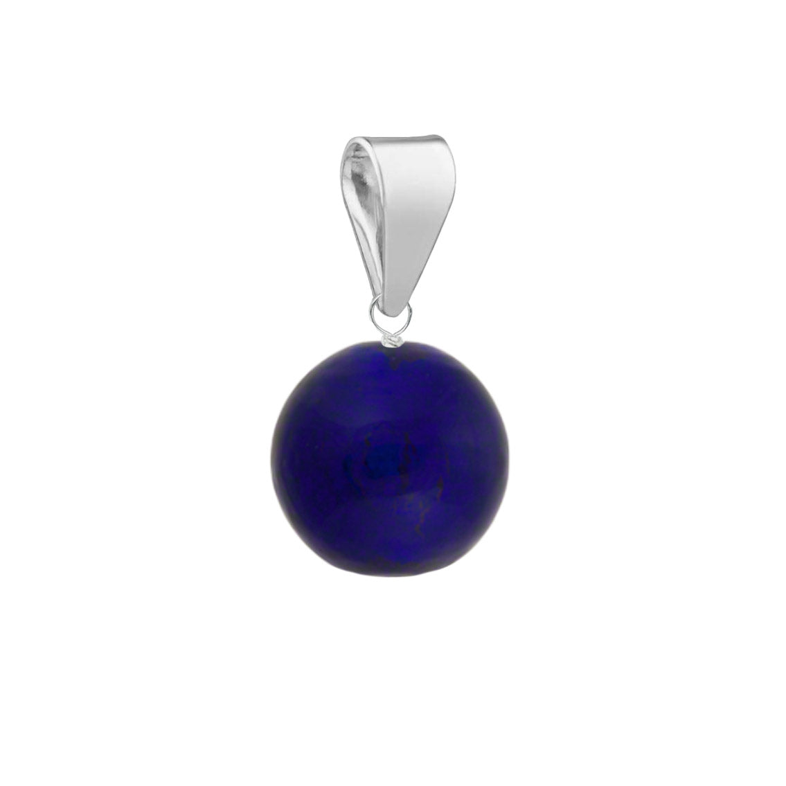 Murano Glass Pendant 10mm Round - Cobalt Blue/Sterling Silver