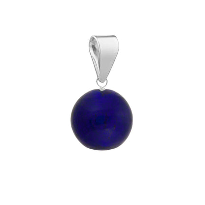 Murano Glass Pendant 10mm Round - Cobalt Blue/Sterling Silver