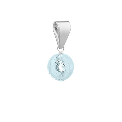 Murano Glass Pendant 6mm Round - Aquamarine Blue/Sterling Silver