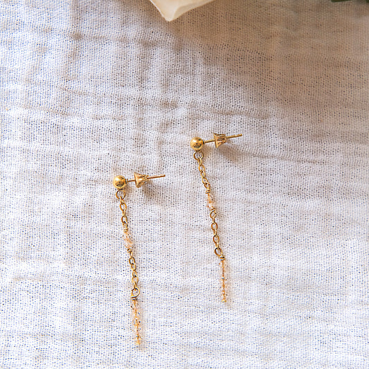 Topaz Swarovski Stud Earrings - Gold
