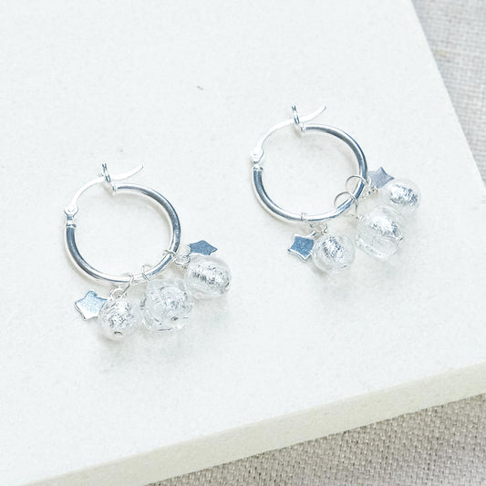 Perlina Star Hoop Earrings 18mm - Sterling Silver