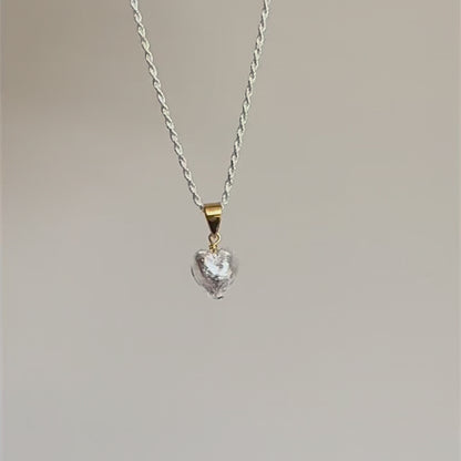 Heart Necklace 'Love Mi Amore' - Sterling Silver/Gold Vermeil