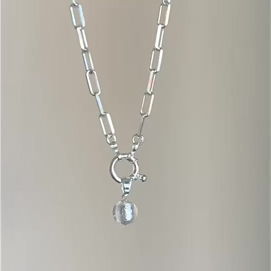 Silver charm necklace