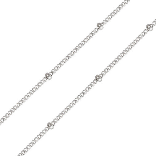 Satellite Chain Dainty Necklace 16-18 inch - Sterling Silver