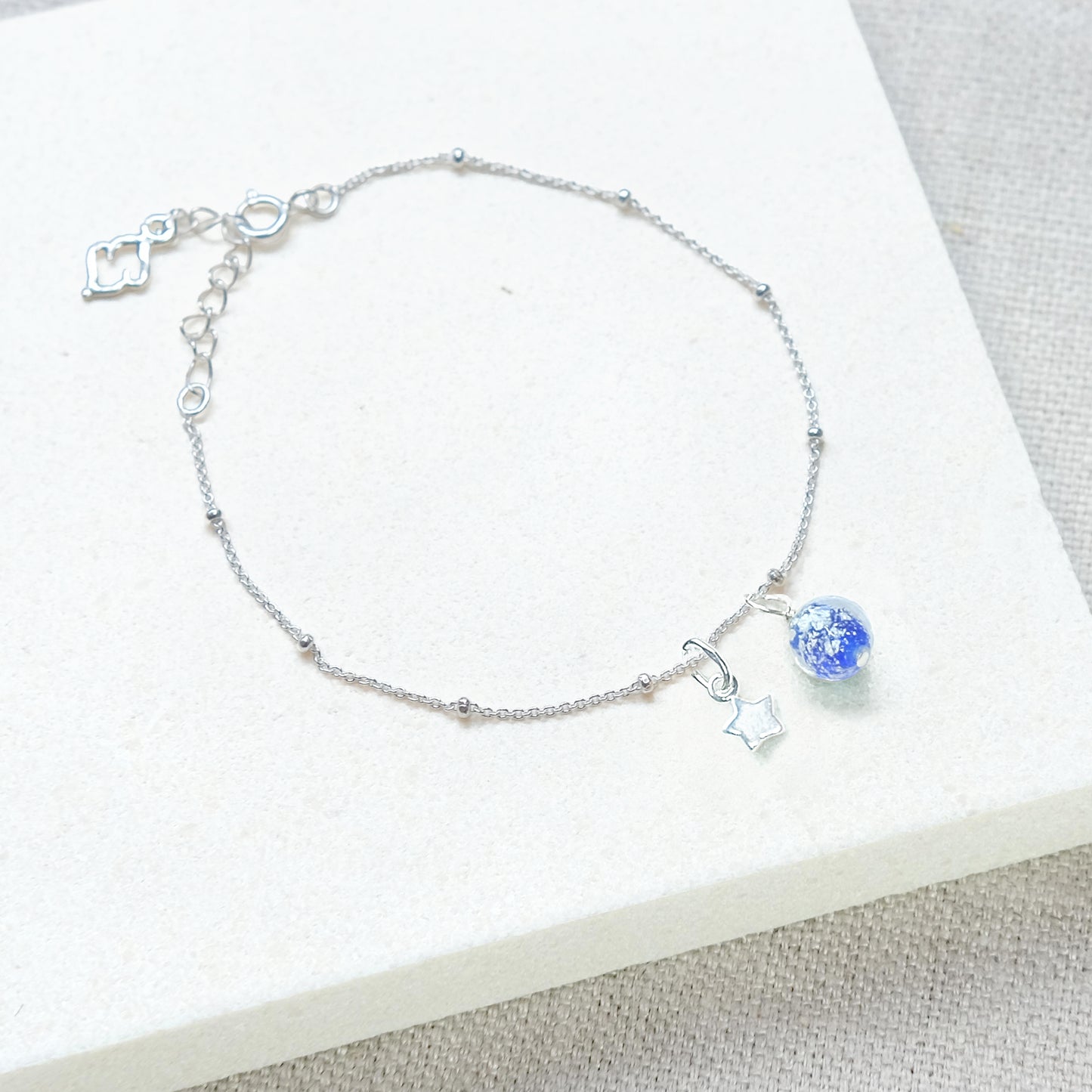 Shine On Star Bracelet - Blue Speckle/Sterling Silver