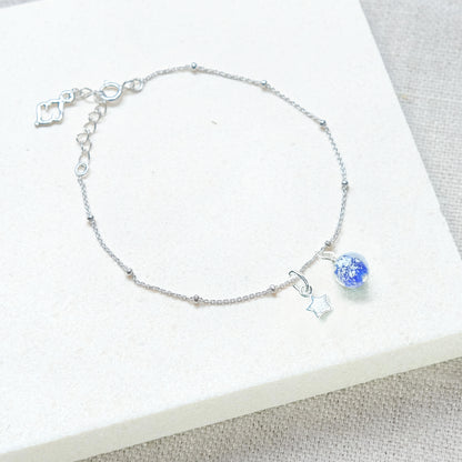 Shine On Star Bracelet - Blue Speckle/Sterling Silver