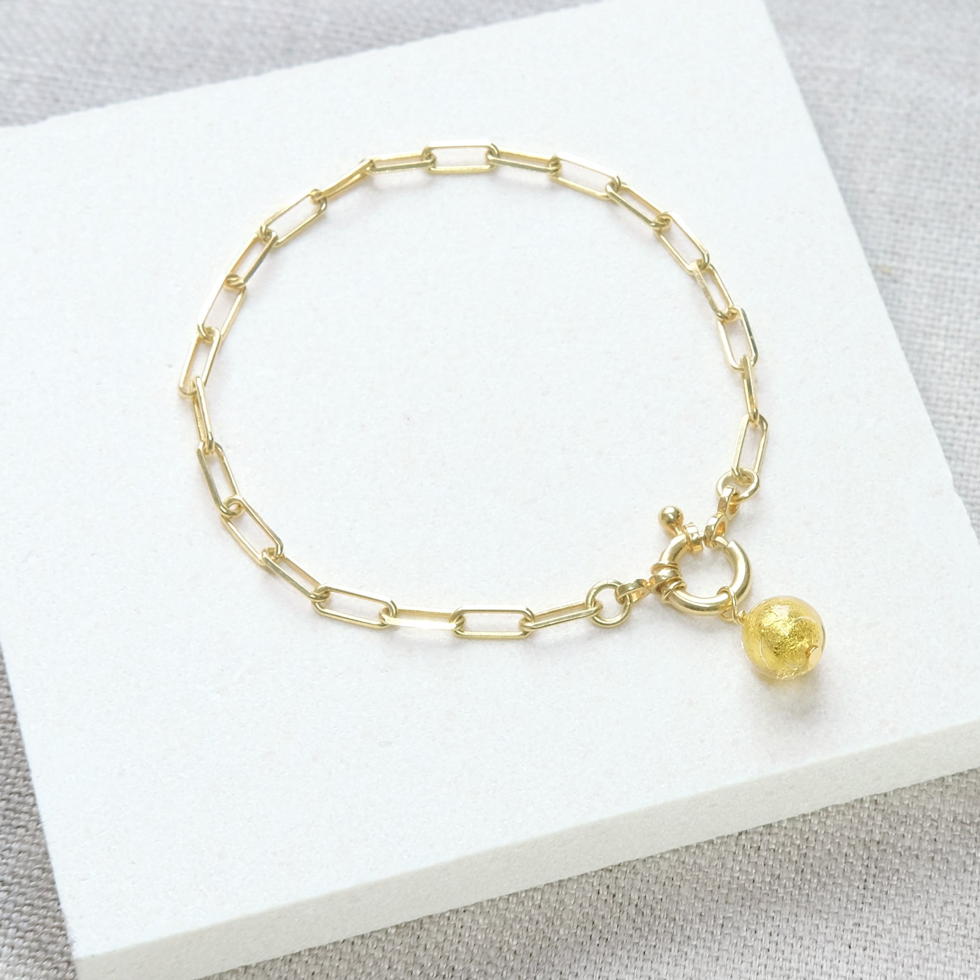 gold paperclip bracelet