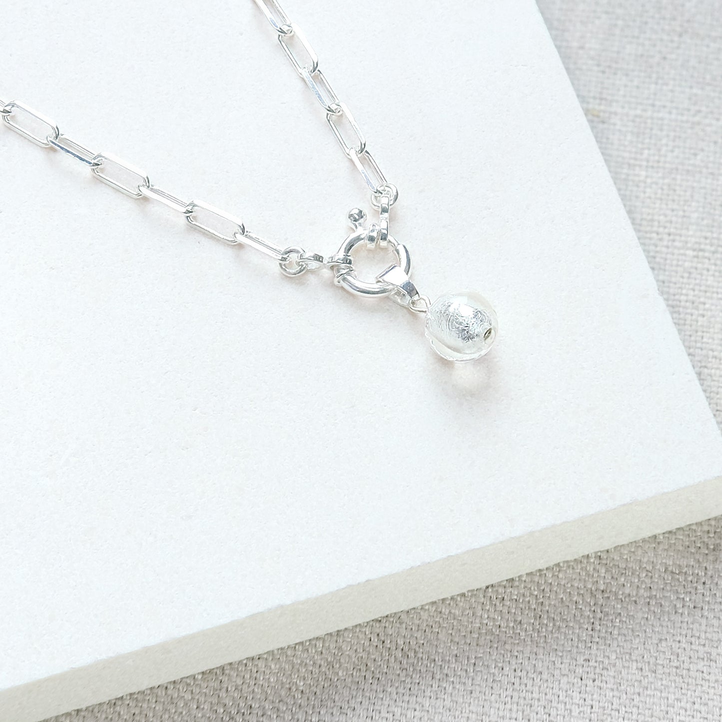 sterling silver paperclip necklace