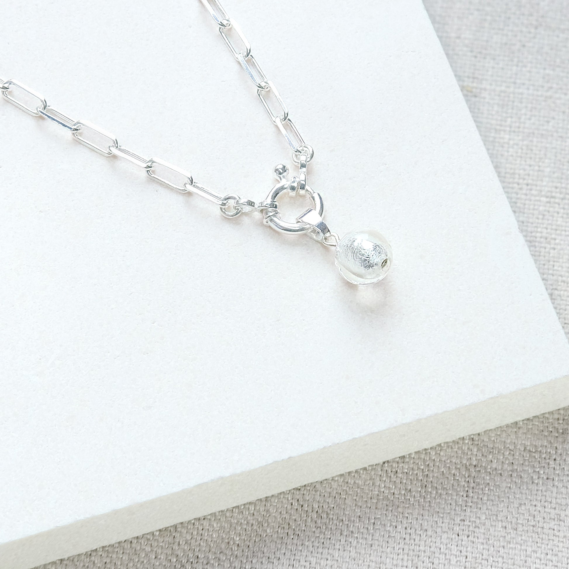 sterling silver paperclip necklace