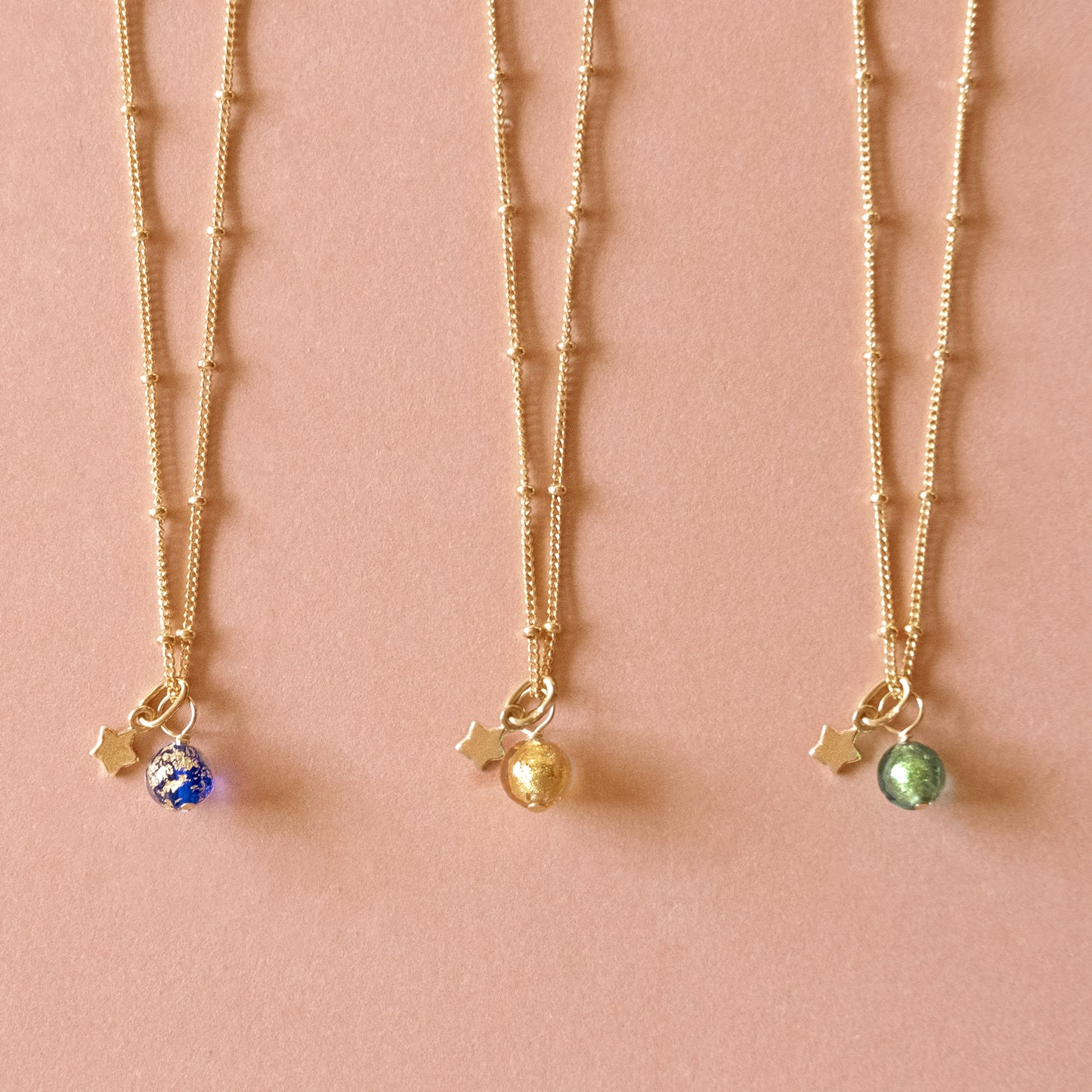 Shine On Star Pendant Necklace - Blue Speckle/Gold Vermeil