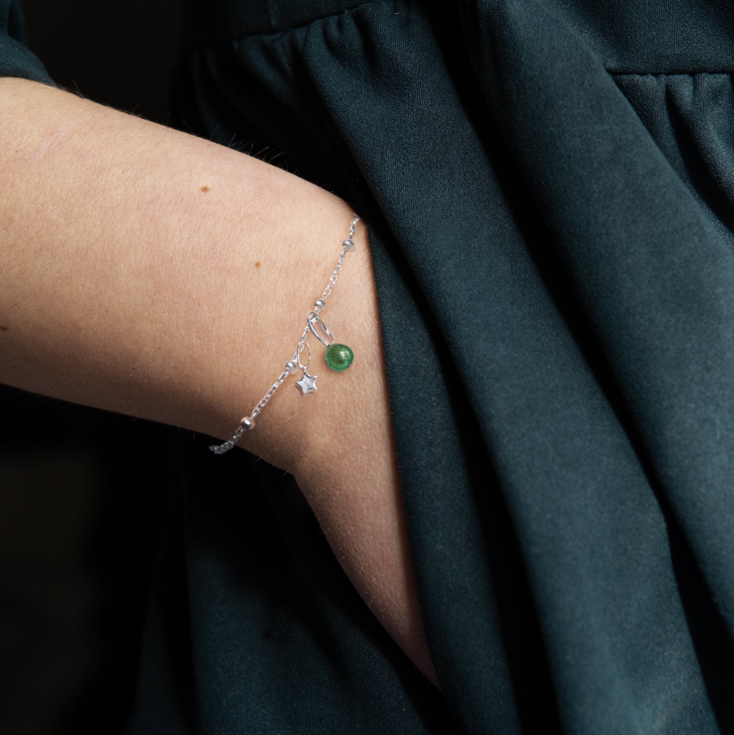 Shine On Star Bracelet - Green/Sterling Silver