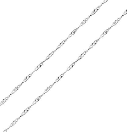 Singapore Dainty Necklace 16-18 inch - Sterling Silver