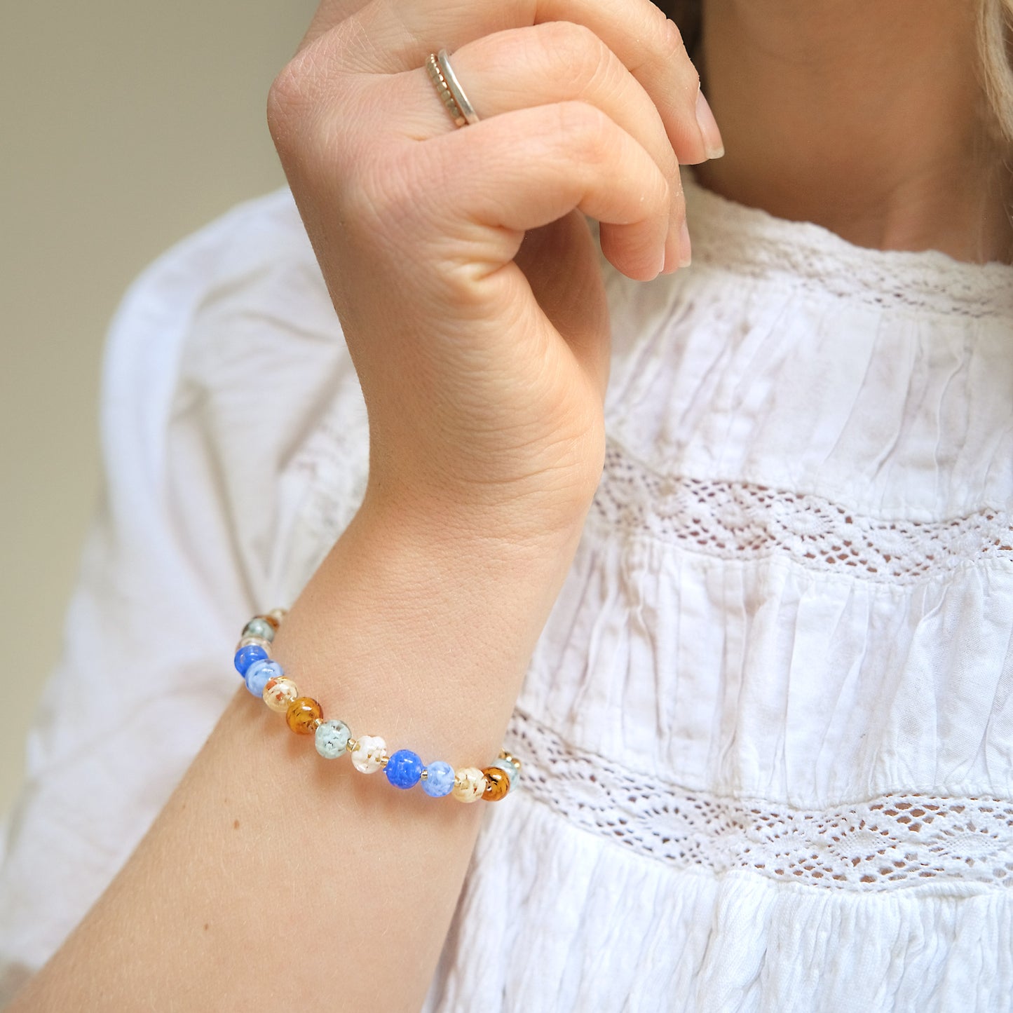 Sky Dancer Bracelet - Blue/Amber/Gold PREORDER