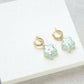 Star Hoop Earrings - Aqua/Gold Plated