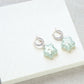 Star Hoop Earrings - Aqua/Silver