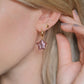 Star Hoop Earrings - Aubergine/Gold Plated