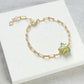 Star Paperclip Bracelet - Olive/Gold vermeil