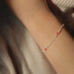 Stardrop Figaro Chain Bracelet - Coral Pink/Sterling Silver