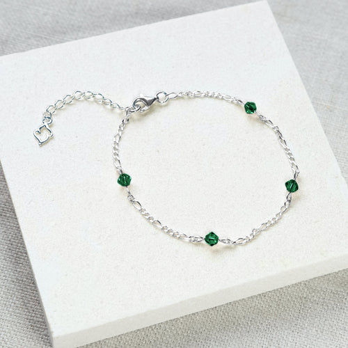 Princess Emerald CZ 18K Gold plated Silver Tennis Bracelet:Jian  London:Silver Bracelets