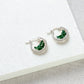 Stardust Hoop Earrings 15mm - Emerald Green/Sterling Silver