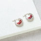 Stardust Hoop Earrings 15mm - Ruby Pink/Sterling Silver