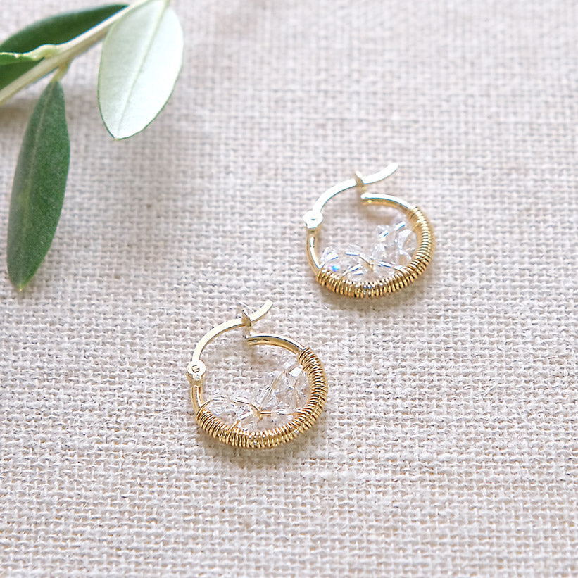 Clear Swarovski Earrings - Gold Plated