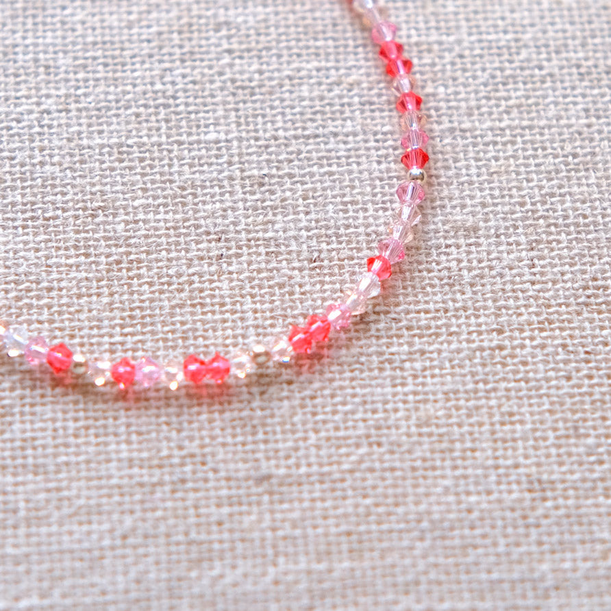 Coral Swarovski Crystal Bracelet - Sterling Silver 2