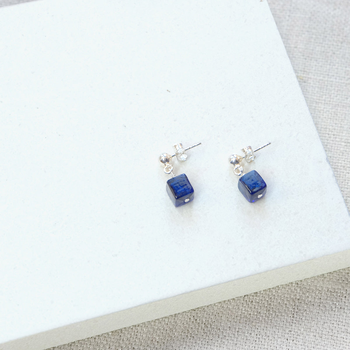 Turquoise Stud Dangle Earrings - Sterling Silver