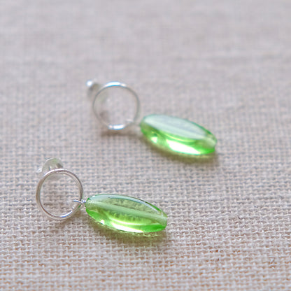Green Stud Earrings - Sterling Silver