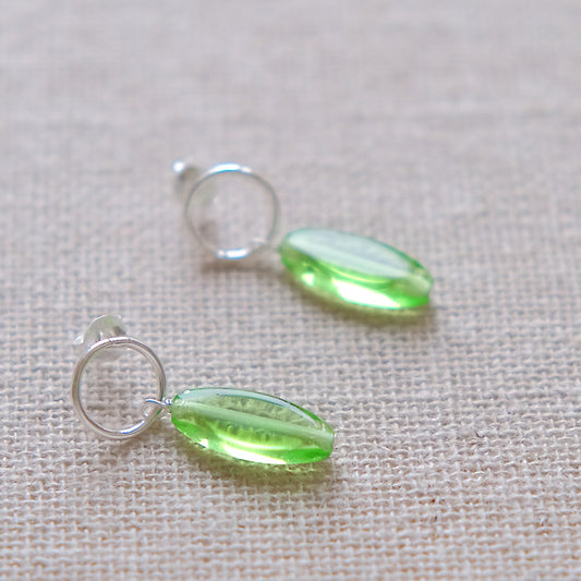 Green Stud Earrings - Sterling Silver