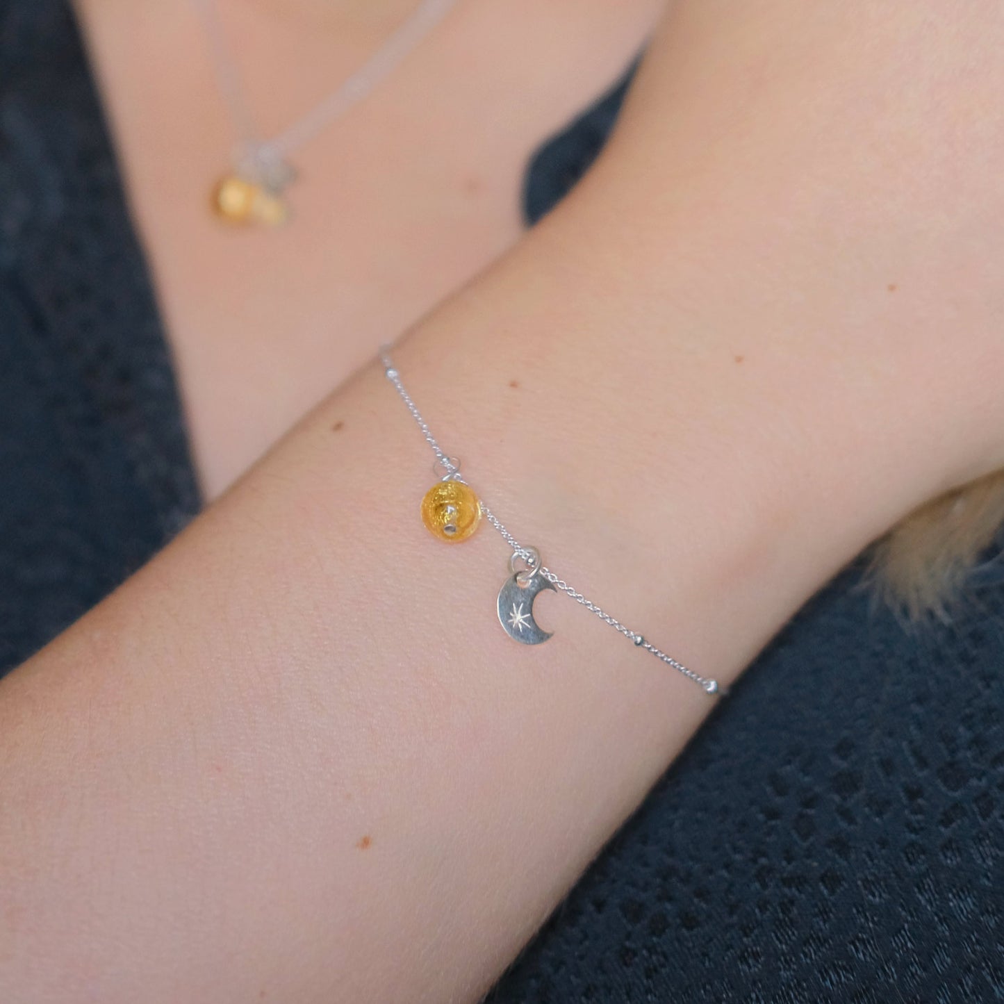 Sun and Moon Bracelet - Sterling Silver