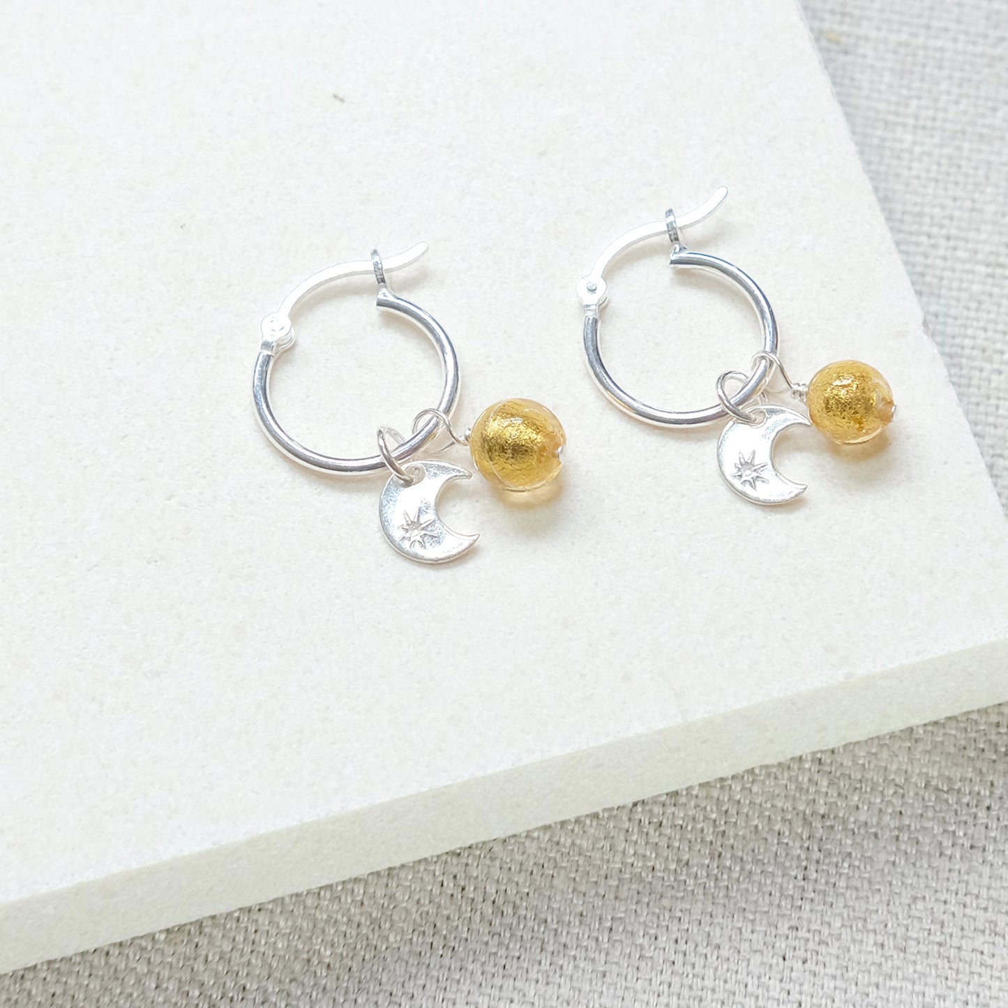 Sun and Moon Earrings - Sterling Silver