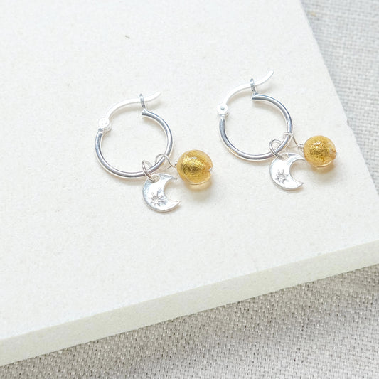 Sun and Moon Earrings - Sterling Silver