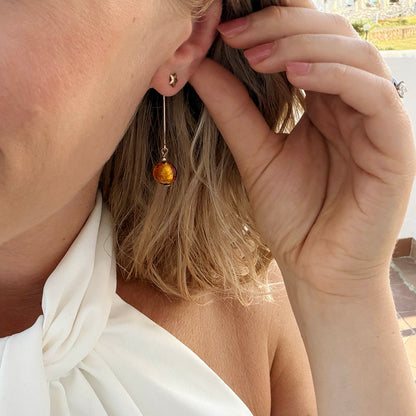 Sun Rock and Star Dangle Two-Piece Stud Earrings - Gold vermeil
