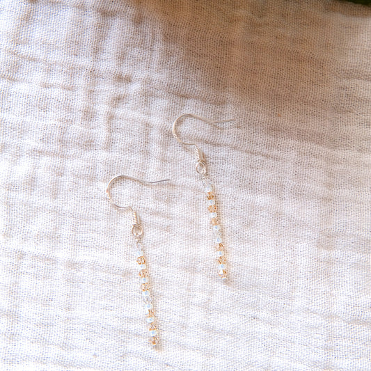 Topaz Swarovski Hook Earrings - Sterling Silver