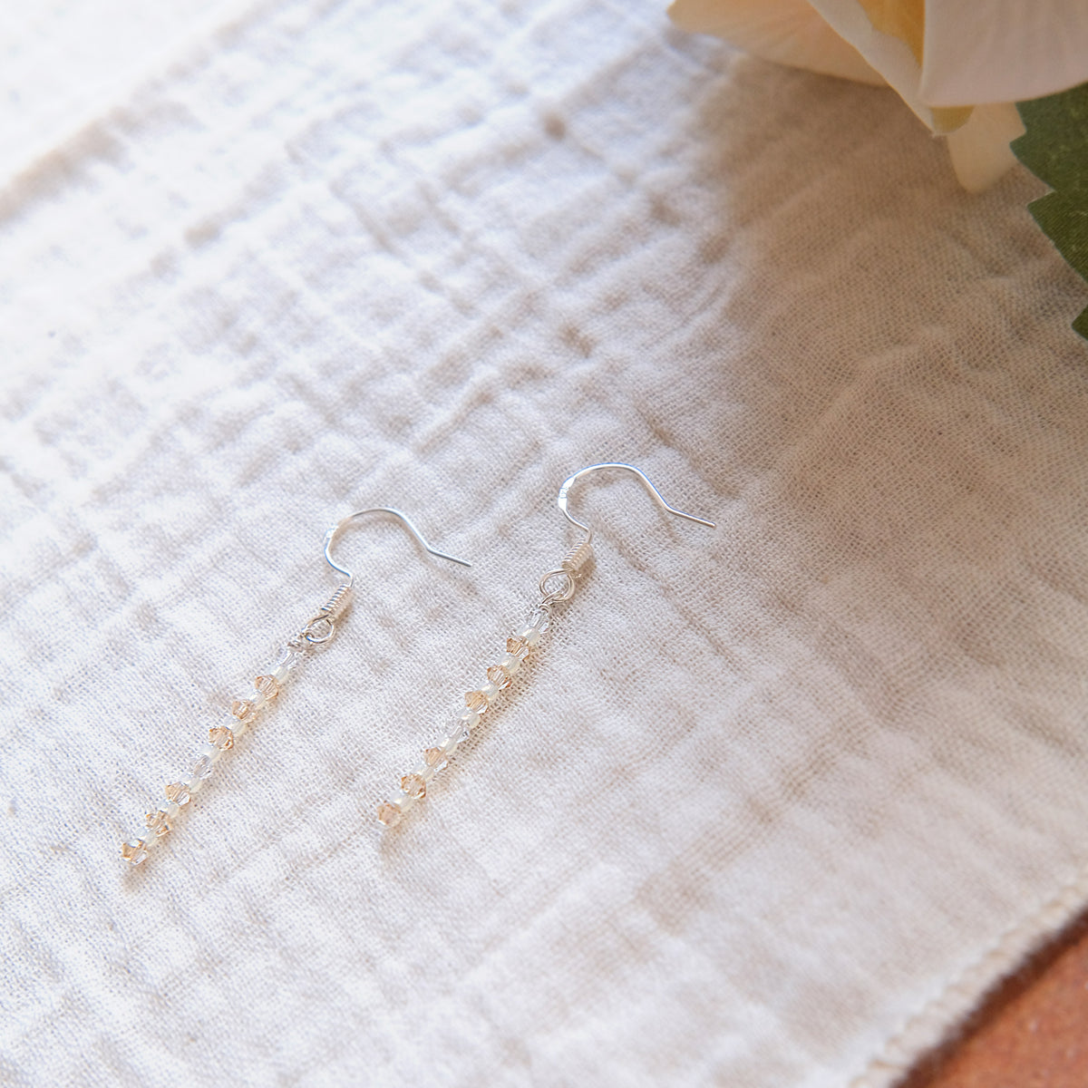 Topaz Swarovski Hook Earrings - Sterling Silver