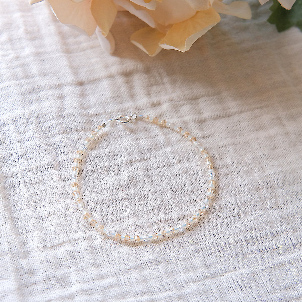 Amber Swarovski Crystal Bracelet - Sterling Silver