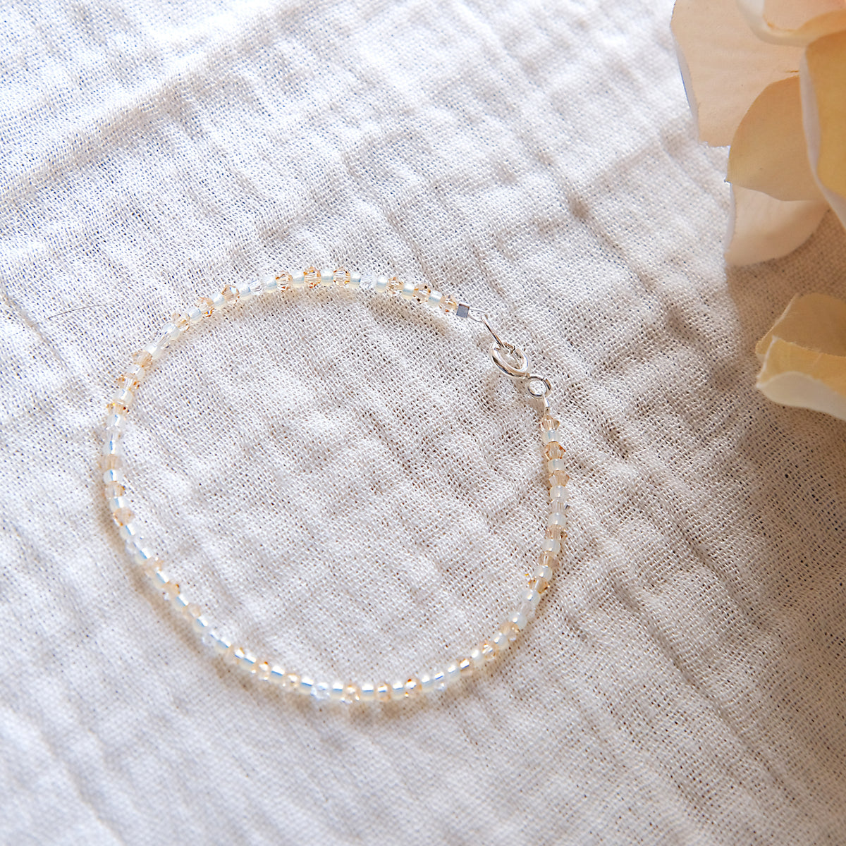 Amber Swarovski Crystal Bracelet - Sterling Silver